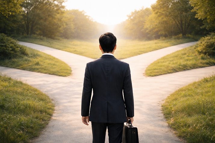 複数の選択肢を前に、これからの働き方を考える40代の派遣社員