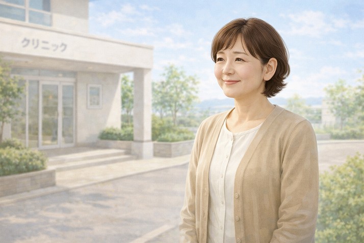 転職後の新しい一歩を感じさせる50代女性医療事務のイメージ