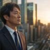 40代でリストラ後、再就職に向けて求人情報を調べながらノートに書き出す日本人男性