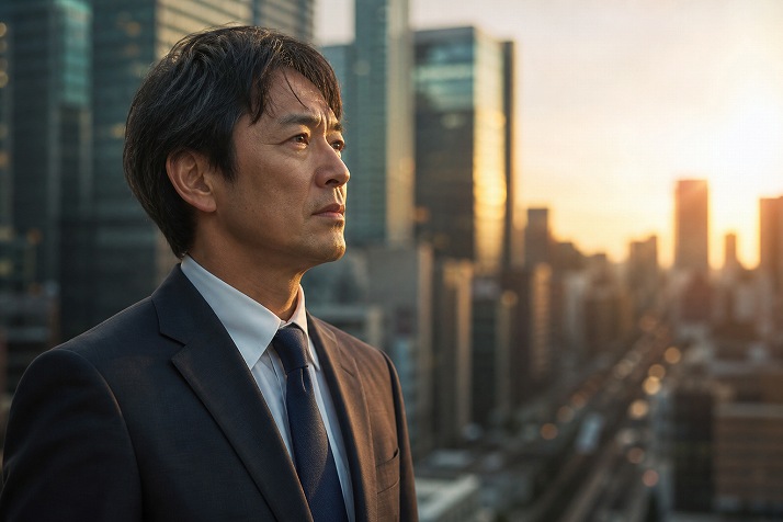 40代でリストラ後、再就職に向けて求人情報を調べながらノートに書き出す日本人男性