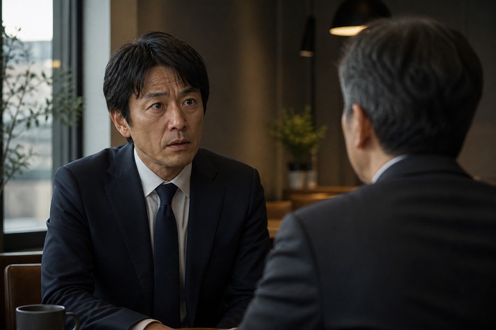 40代でリストラを告げられ戸惑う男性の様子