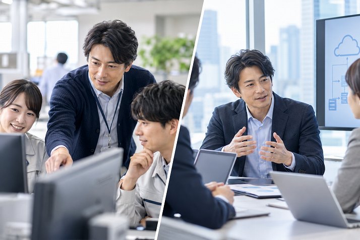 社内SEとして社内支援をする場面とSIerとして顧客提案をする場面
