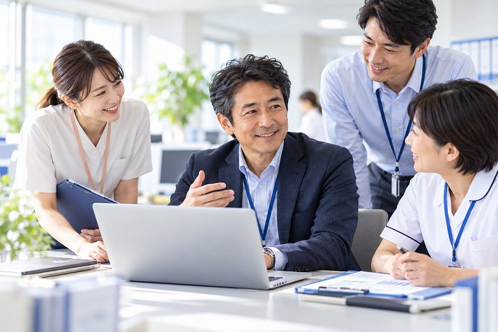病院スタッフと連携しながら仕事を進める社内SE