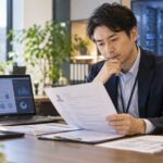 社内SE採用側が職務経歴書を確認している様子