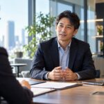 社内SEの採用面接で受け答えする40代のIT経験者